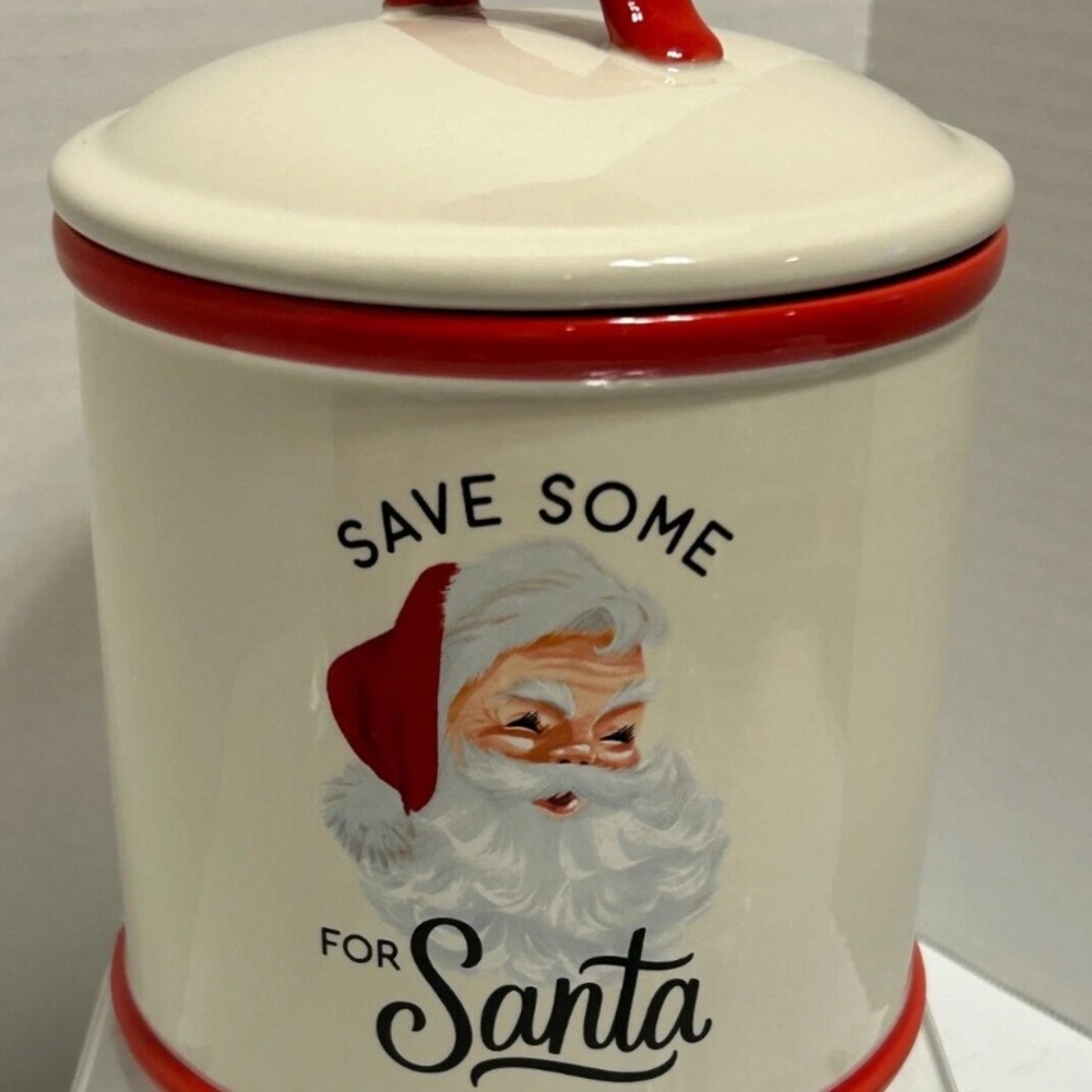 Hallmark Santa Cookie Jar with Red and White